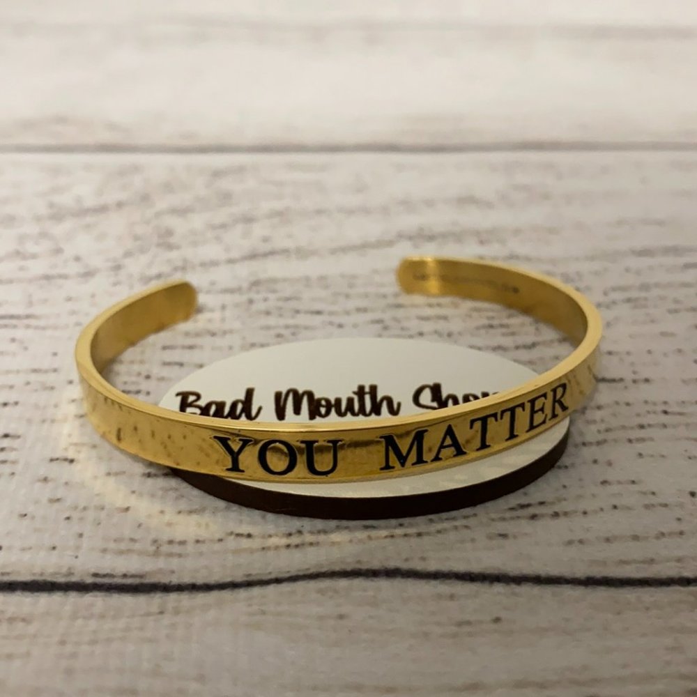 *Metal Marvels YOU MATTER Thick Bangle in Gold